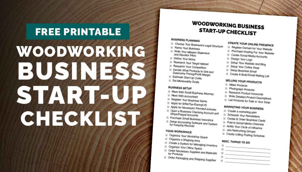 Free Woodworking Business Startup Checklist Builderology